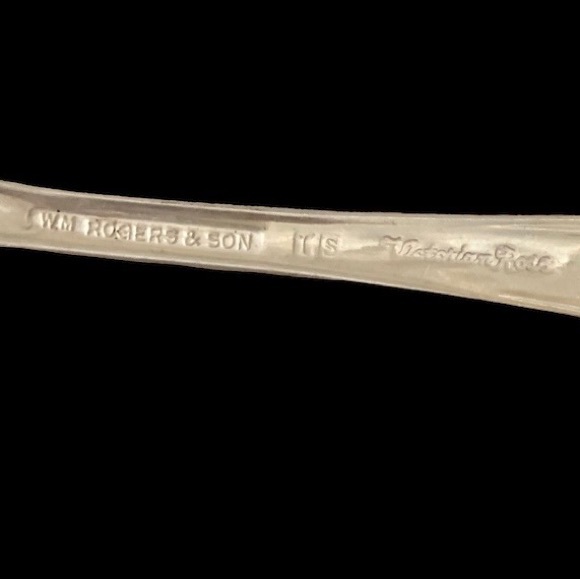WM Rogers & Son Victorian Rose Silver Spoon WINE A LITTLE Laugh A LATTE - Picture 6 of 7